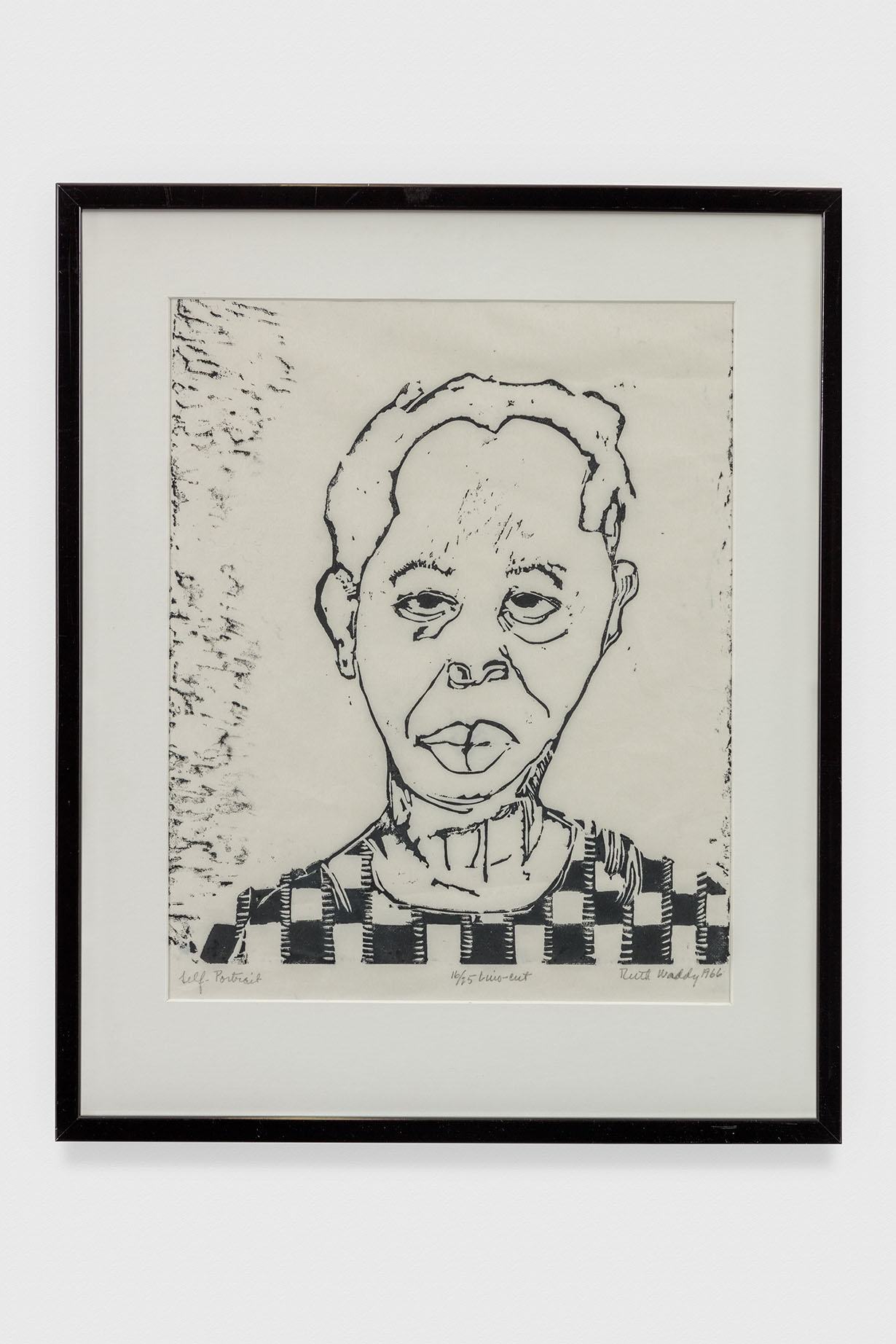 Ruth Waddy, Self Portrait, 1966. Lino-cut print. 23 x 19 3/4 in. © Ruth Waddy. Courtesy The Eileen Harris Norton Collection. Photo: Charles White.